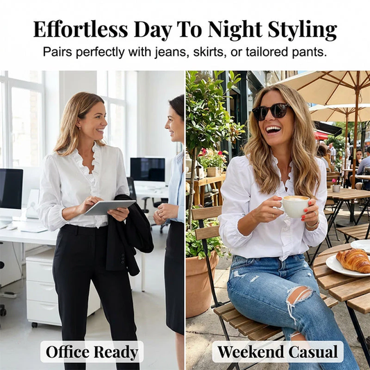 π Women's Ruffled Lantern Sleeve Shirt β Sweet, Loose Fit & Versatile (SβXL) π