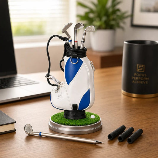 ⛳Golf Pen Holder + 3-Pen Set🏌️♂️Elevate Your Office Desk – A Hole-in-One for Style & Function