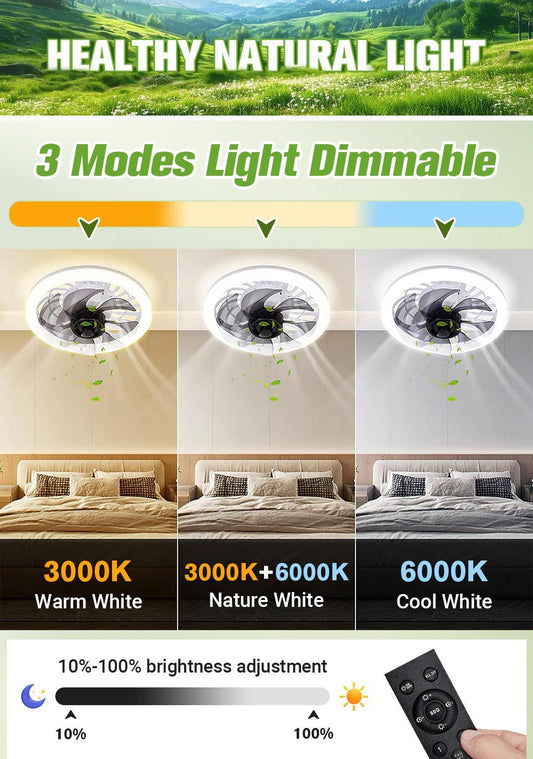 π₯2026 HOT SALE 50% OFFπ₯ 2-in-1 Mute Adjustable Fan Light with Remote Control