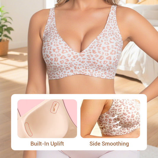 Jelly Wireless Womens Comfortable Wireless Bras Push Up Bralettes Seamless Tshirts Bras Deep V Everyday Bras