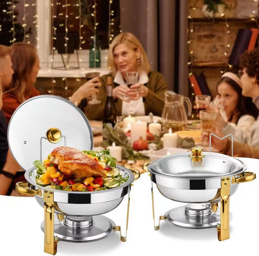 π½οΈ LIMITED-TIME 50% OFF! β¨ Stainless Steel Chafing Dish Set β 5QT, Gold, Professional Buffet Warmer β