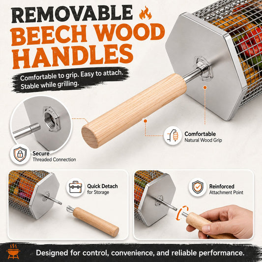 🍢 Rolling Grill Baskets | No More Burnt Veggies - Grill Perfectly Every Time! 🔥
