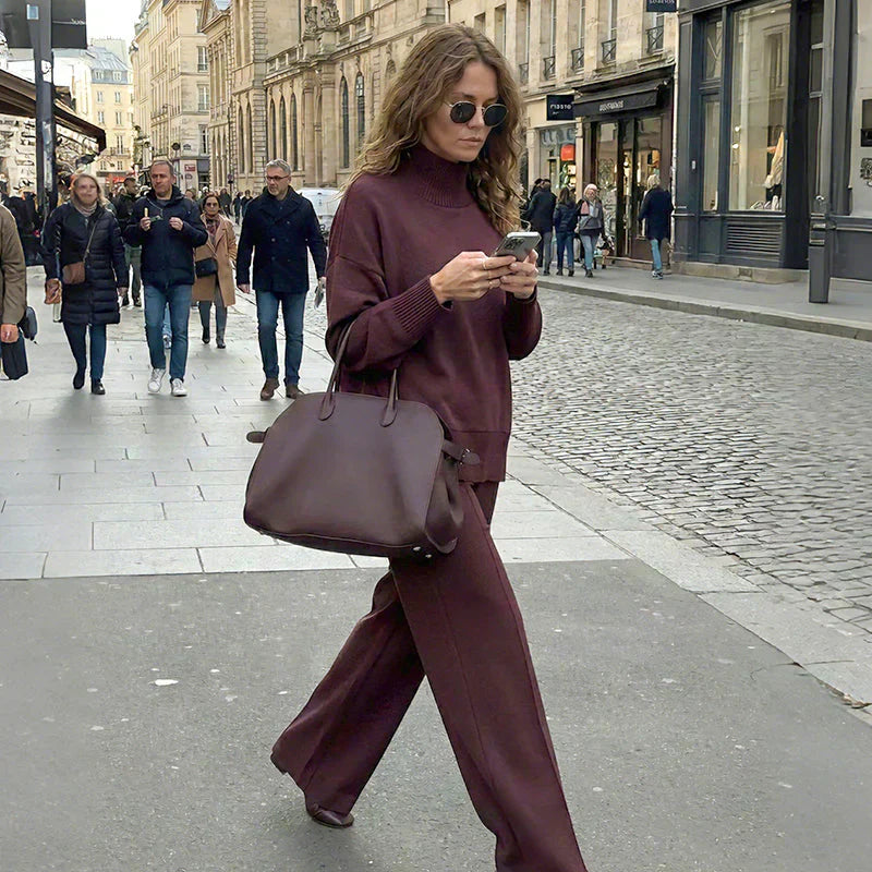 π₯High-Neck Side-Zip Sweatshirt & Pants Set ππ