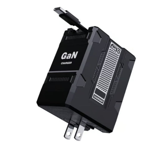 2-in-1 GaN Tryzovira 3.0 Charger with Retractable Cables