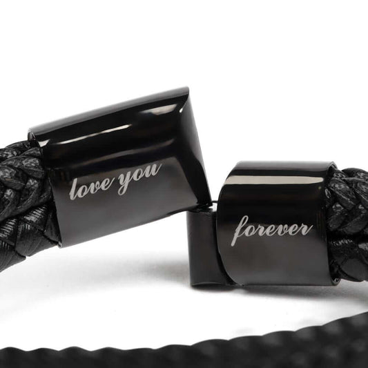 To My Grandson Bracelet | Braided Leather Bracelet Gift Set - IV585V