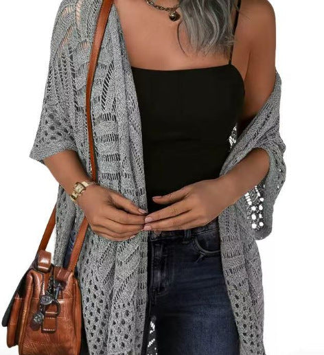 🌿 Dames Open-Front Gebreide Cover-Up 💗