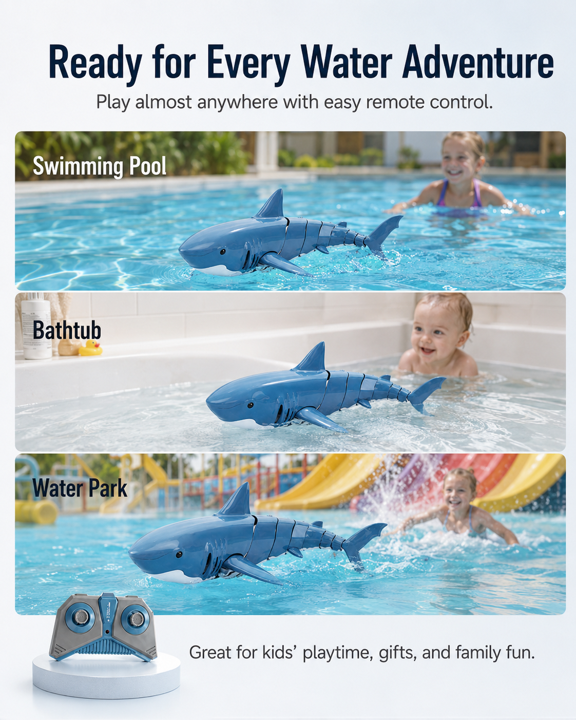 🦈 50% OFF NOW! 🥳 2.4G Remote-Controlled Shark – 50K+ SOLD! – Smooth swimming, rechargeable & durable – perfect for pool or bath – fun aquatic action 🌊