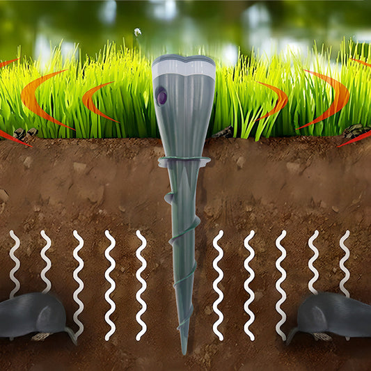 🌸Spring Sale 50% OFF☘️Solar Powered Waterproof Screw Mole Repellent