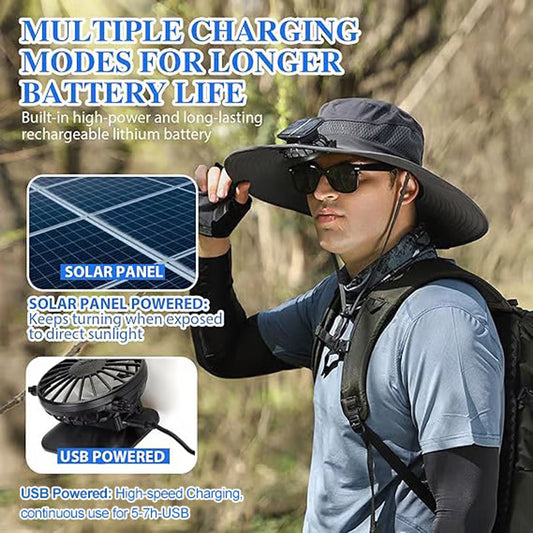 🎁Hot Sale 50%OFF💖 Ultralight Solar Fan Sun Hat