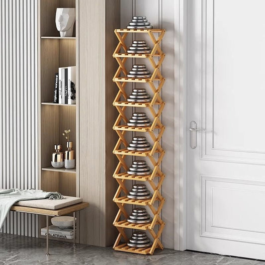 🌞Fris De Lente In Met 50% Korting!👟Duurzaam Opvouwbaar Bamboe Schoenenrek – Meerdere Lagen & Ruimtebesparend!