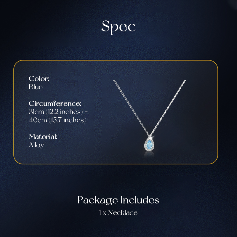 šElegant Blue Teardrop Necklace for Women