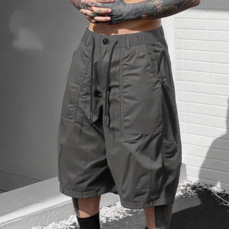 π Men's Plus Size Capri Pants β Wide-Leg Loose Fit, Drawstring Waist & Large Pockets β¨