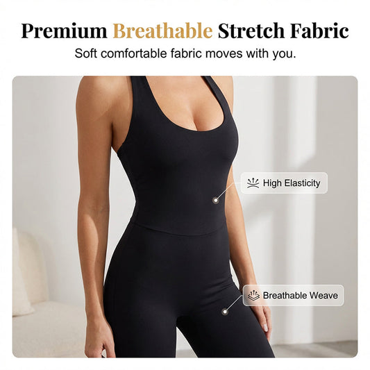 🧘♀️💪 Nauwsluitende fitness- en yogajumpsuit ✨🩱