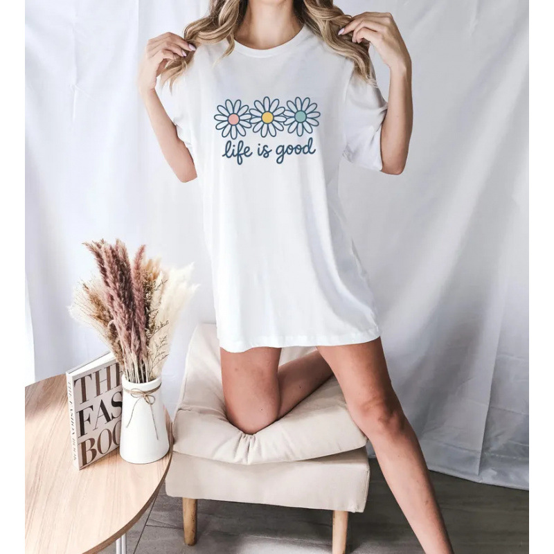 π "Life is Good" T-Shirt β Daisy Graphic, Cotton, Relaxed Fit, Positive β¨