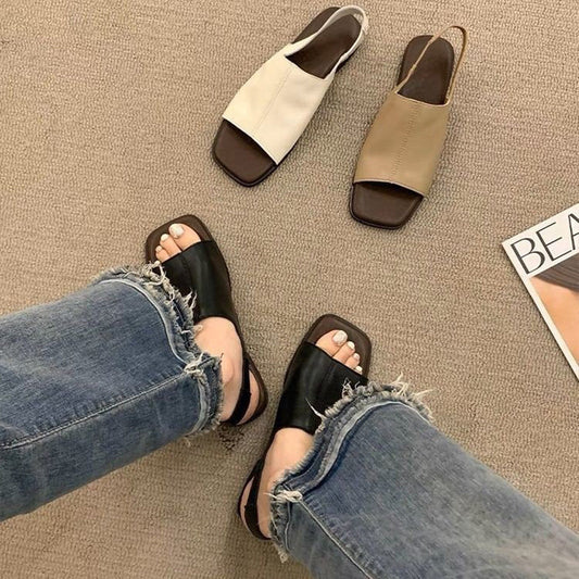 🍁🔥LIMITED TIME 50% OFF!🔥You Deserve a Deal 💕👠 Women's Retro Square Toe Slingback Sandals
