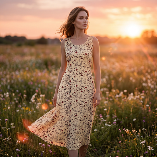 🔥LIMITED TIME 50% OFF!🔥 👗 Women's sleeveless floral maxi dress — with side pockets, elegant and comfortable 🌸