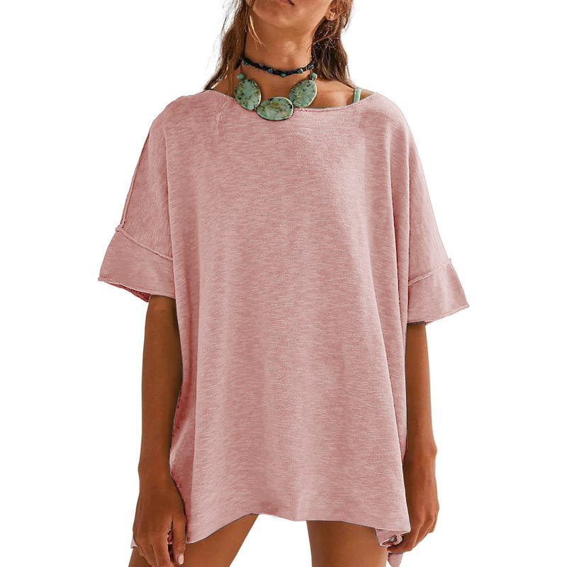 π 50% OFF NOW! π€ Women's Solid Color Loose Fit Boat Neck Top β Soft, breathable & effortlessly chic β perfect for casual days or beach-ready style π
