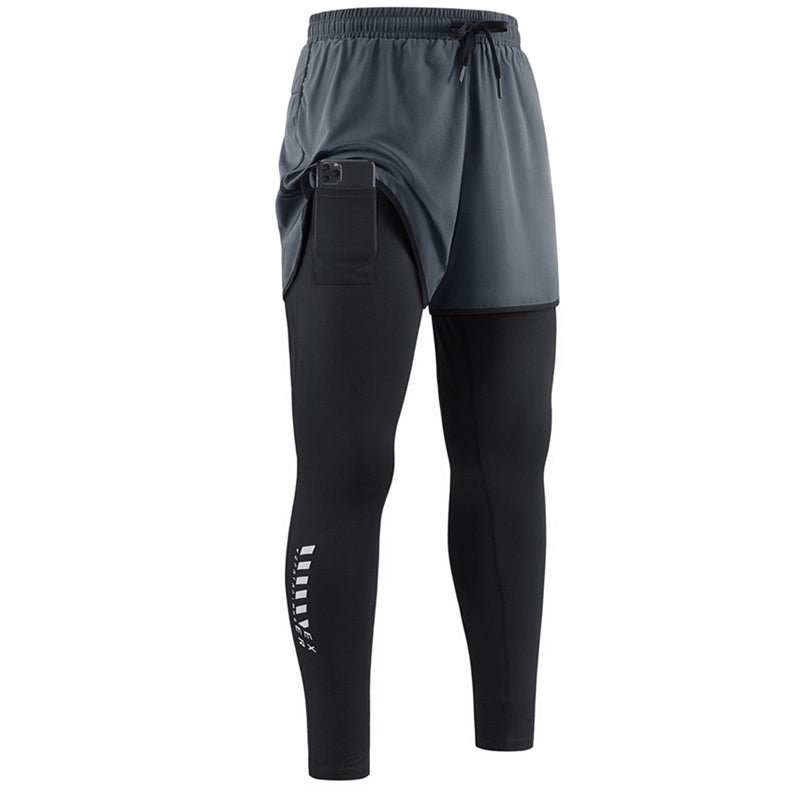 πββοΈ NU 50% KORTING!π¨ 2-in-1 hardlooplegging met korte broek voor heren β Compressie & sneldrogend β Sportbroek met telefoonzakje π±