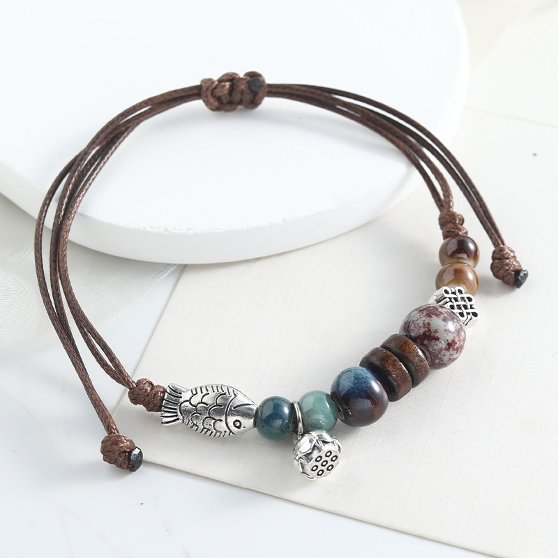 🏆LAST DAY SALE 50% OFF🔥Adjustable Ethnic Style Ceramic Beaded Bracelet