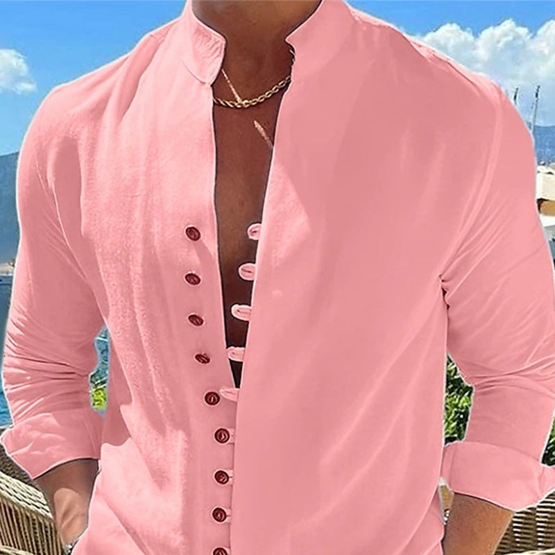 π50% OFF NOW! π Men's Linen Button Up Summer Beach Shirt β Breathable, lightweight & relaxed fit β perfect for seaside vacations, BBQs or sunny days βοΈ