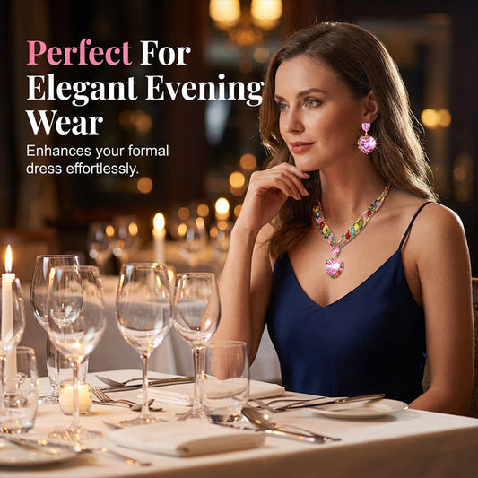 π LIMITED-TIME 50% OFF! β¨ Sparkling Heart Jewelry Set β Necklace & Earrings, Elegant, Lightweight π