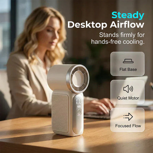π¬οΈ LIMITED-TIME 50% OFF! β¨ Turbo Handheld Fan β LED Display, 6 Speeds, 3000mAh π