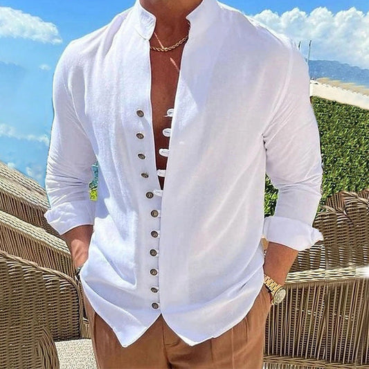 π 50% RABATT! π Herr linne knΓ€ppbar sommar strandskjorta β Andningsbar, lΓ€tt & ledig passform β perfekt fΓΆr soliga dagar, picknick eller en avslappnad semester ποΈ
