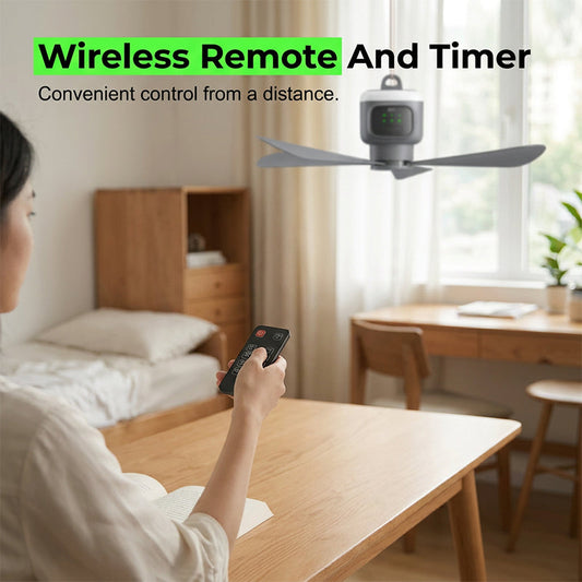 🔥NOW 50% OFF!🌀 💡 Rechargeable Hanging Fan with Light – Cordless, practical & perfect for home, camping and travel 🏠 ⛺ ✨