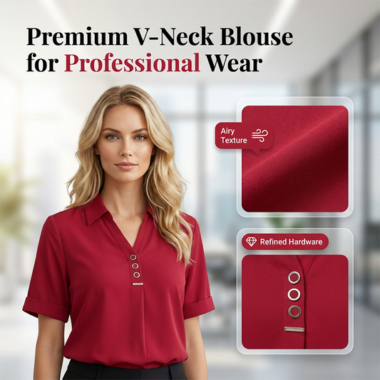 Damesblouse met korte mouwen in effen kleur
