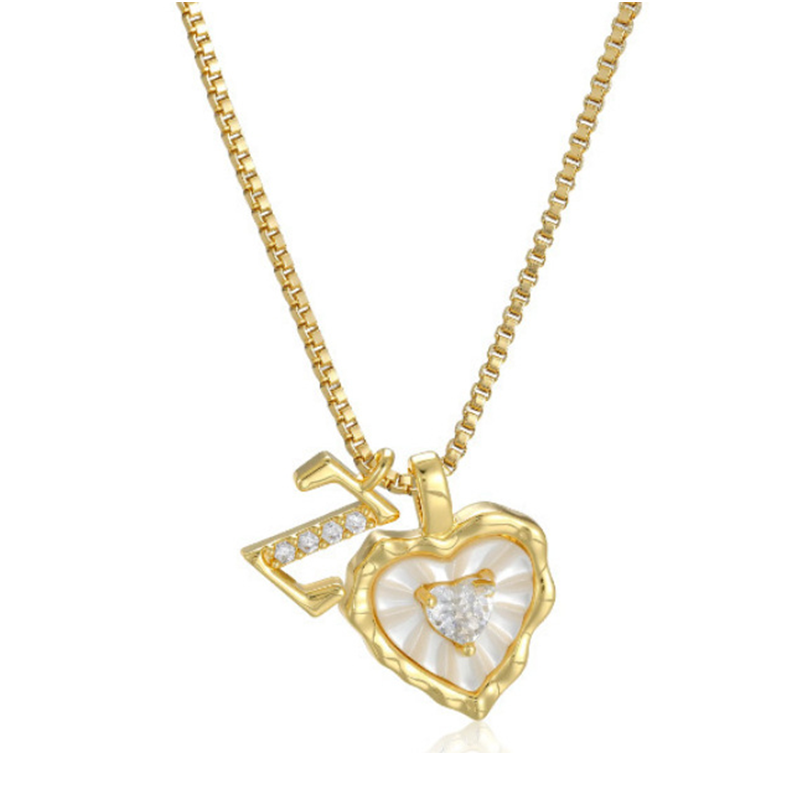 π LIMITED-TIME 50% OFF! π₯ Heart Shaped Letters Micro Pave Chain Necklace β Initial Pendant, Titanium Steel, Adjustable β¨