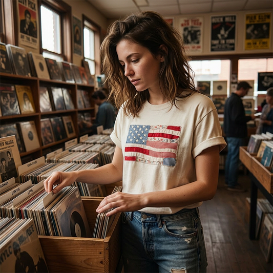 ⏳ 50% off⏰Women's Vintage Flag T-Shirt👚