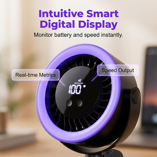 π¬οΈ USB Wall-Mountable Turbo Fan Digital Display Strong-Grip Clamp π€ Ultra-Quiet Nighttime Cooling Omnidirectional Pivot 50% OFF NowοΌ