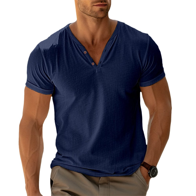 π₯ LIMITED-TIME 50% OFF π Men's V Neck Henley Shirt β Soft Cotton Comfort, Refined Neckline & Everyday Casual Style