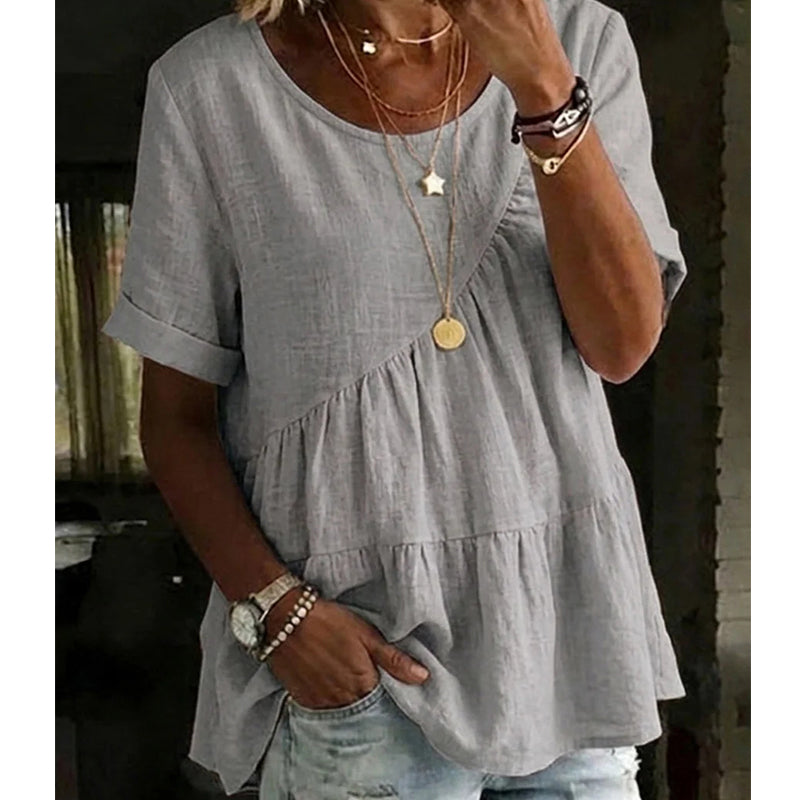 π 50% OFF NOW! πΈ Women's Short Sleeve Tiered Tunic Top β Lightweight & flowy β Perfect for summer layering or casual chic β comfortable and feminine β¨πΏ