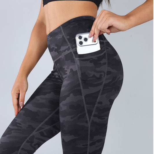 🏋️ LIMITED-TIME 50% OFF! ✨ Women's Stretch Slim Fit Leggings – Side Pockets, Camouflage, Four-Way Stretch 🌿