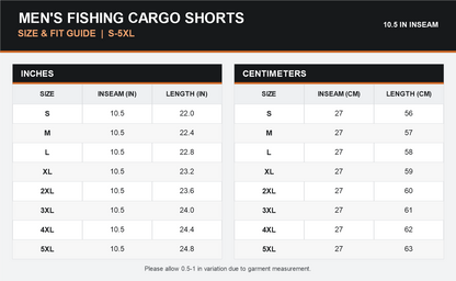 Men's Quick-Dry Fishing Cargo Shorts 7-Pack - 7-Pocket Water-Repellent Outdoor Shorts