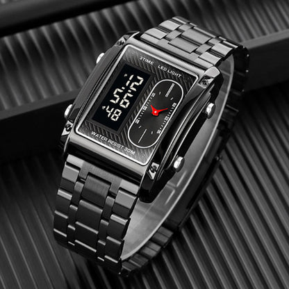 ⏳Limited Time Special 50% OFF💥🎁Men's Square Creative Dual-Movement Multifunctional Sports Watch