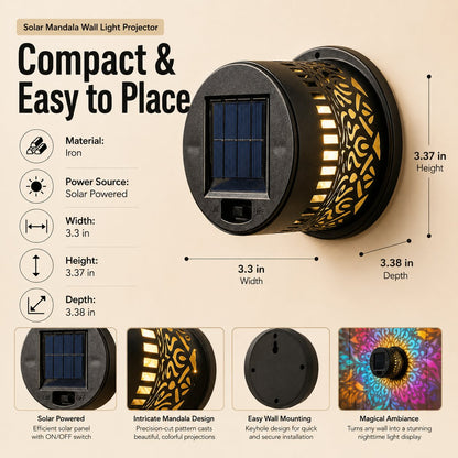 🎁2026 Nieuw binnen 50% KORTING💥🌞💡Solar Mandala wandlamp voor buiten, tuin, hekwerk, projectorlamp, terras, sfeervolle decoratie✨