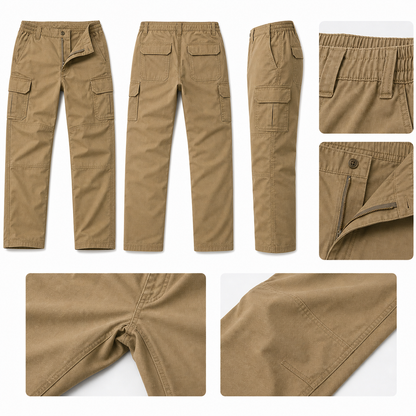 Men's Stretch Tactical Cargo Pants 8-Pack Mixed Color Set - Lightweight Outdoor Work Pants