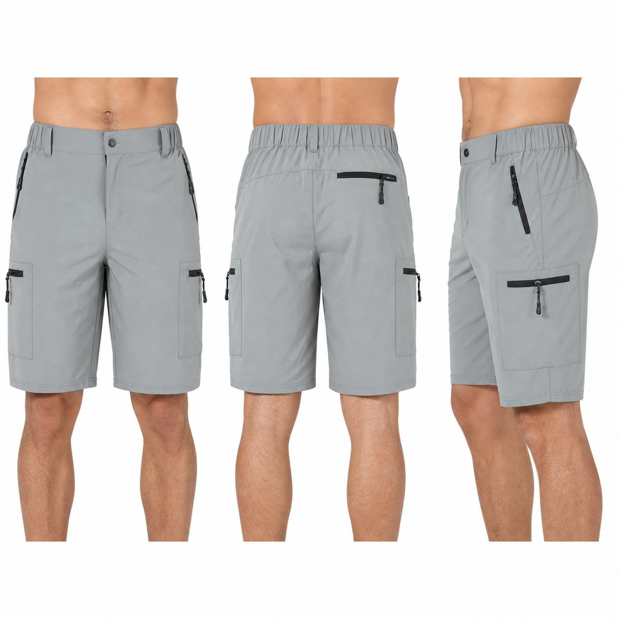 Men's Quick-Dry Hiking Cargo Shorts 8-Pack Mixed Color Set - Multi-Pocket Outdoor Shorts