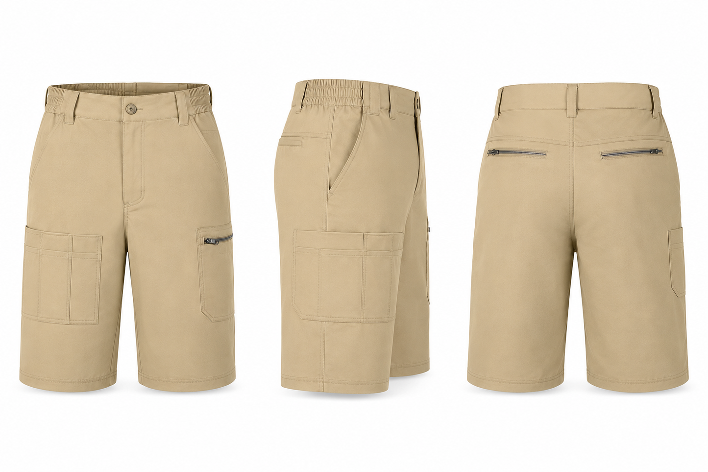 Men's Quick-Dry Fishing Cargo Shorts 7-Pack - 7-Pocket Water-Repellent Outdoor Shorts