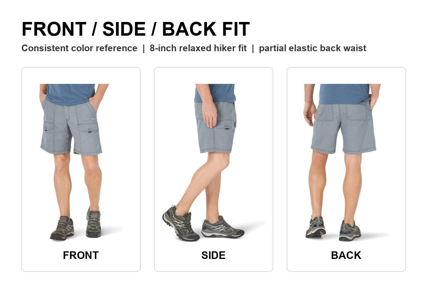 Men's Canvas Utility Hiker Shorts 6-Pack Mixed Color Set - 8-Inch Cotton Cargo Shorts