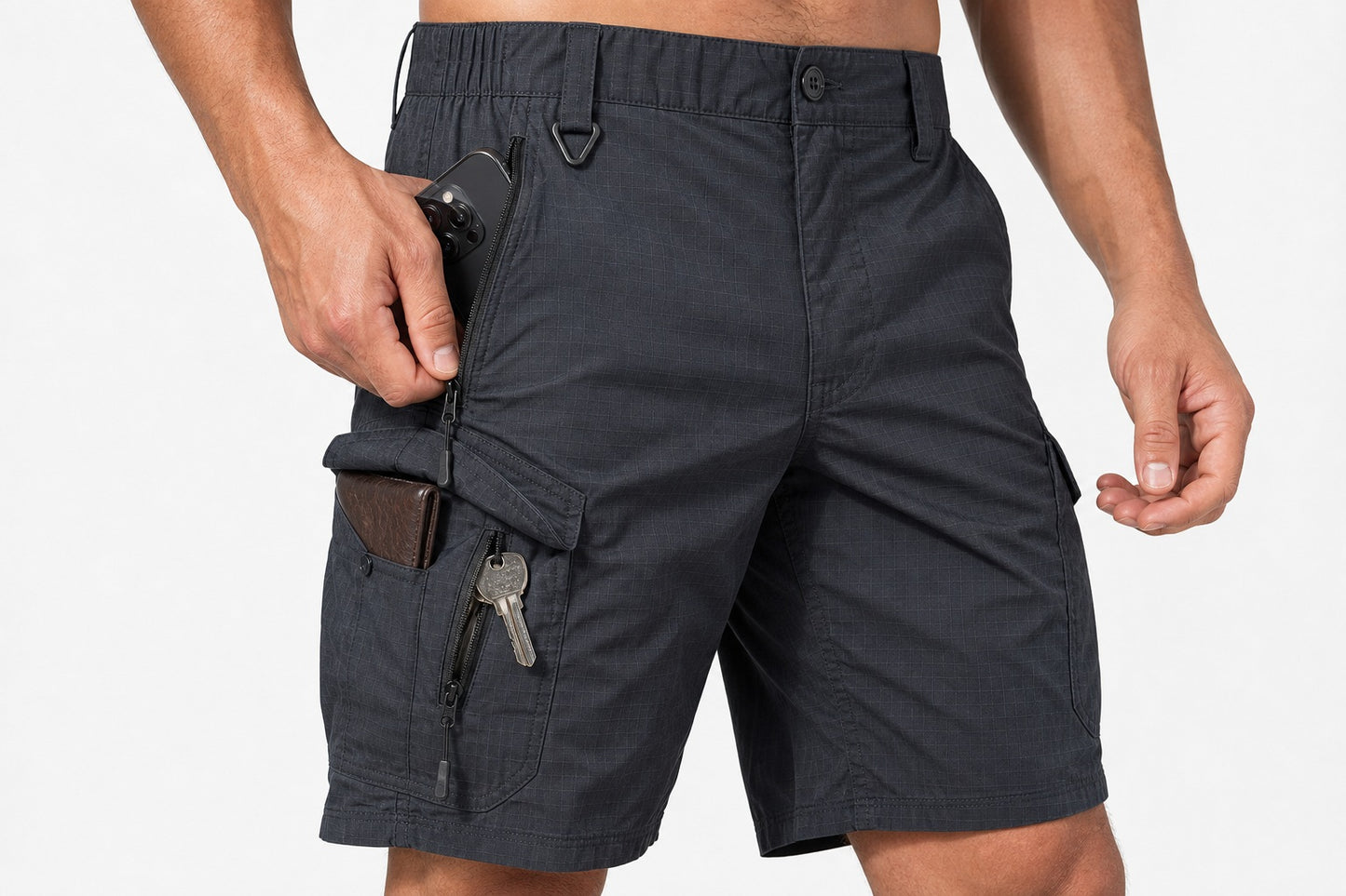 Men's Water-Repellent Hiking Tactical Cargo Shorts 8-Pack All Color Set - Quick Dry Multi-Pocket Work Shorts