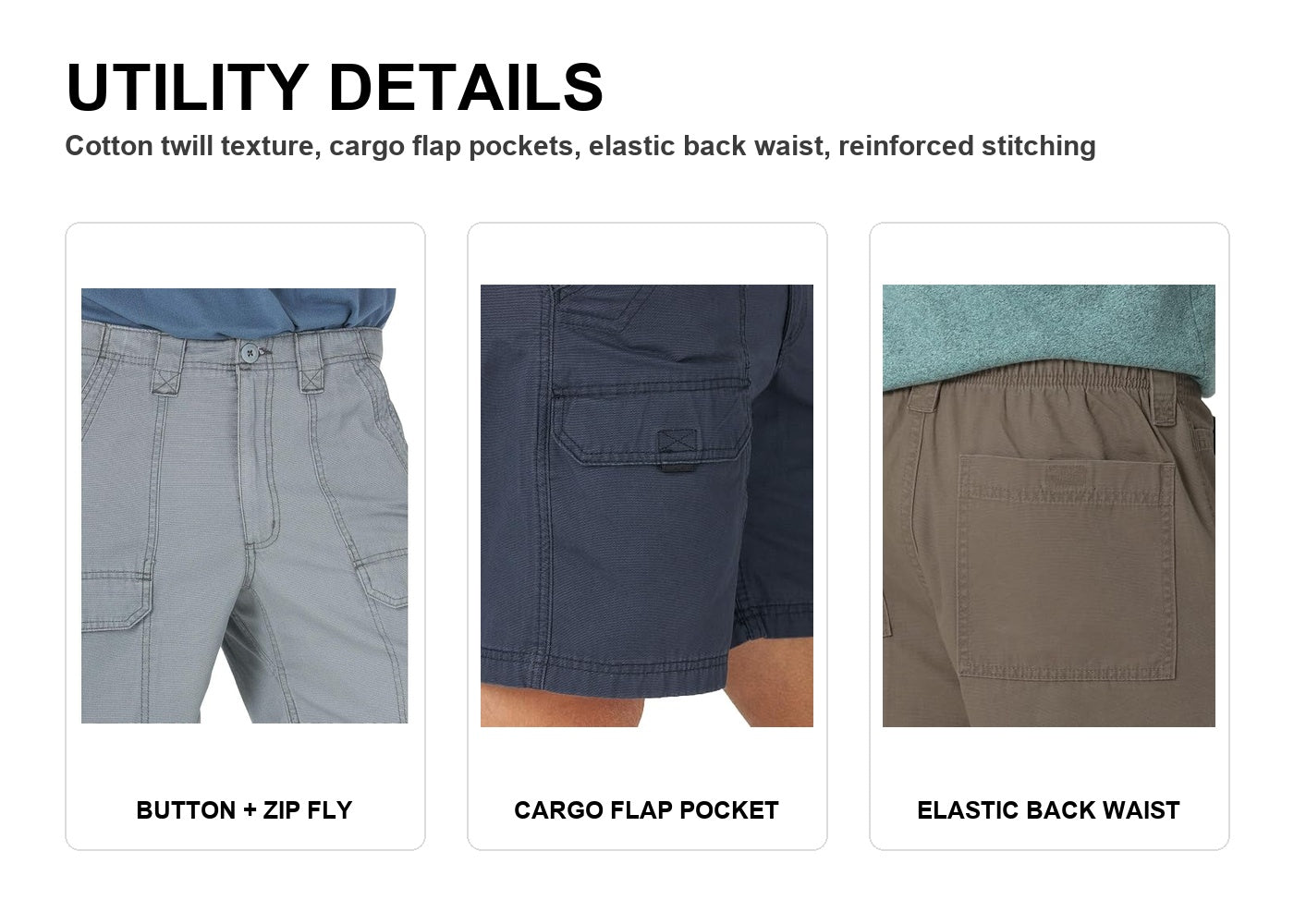 Men's Canvas Utility Hiker Shorts 6-Pack Mixed Color Set - 8-Inch Cotton Cargo Shorts