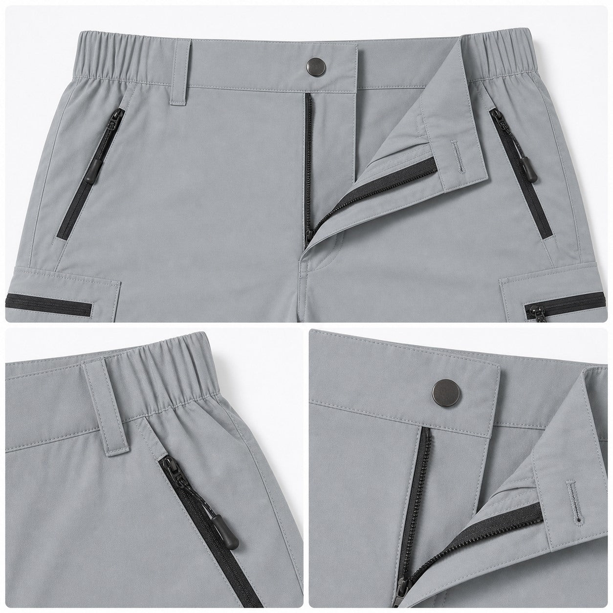 Men's Quick-Dry Hiking Cargo Shorts 8-Pack Mixed Color Set - Multi-Pocket Outdoor Shorts