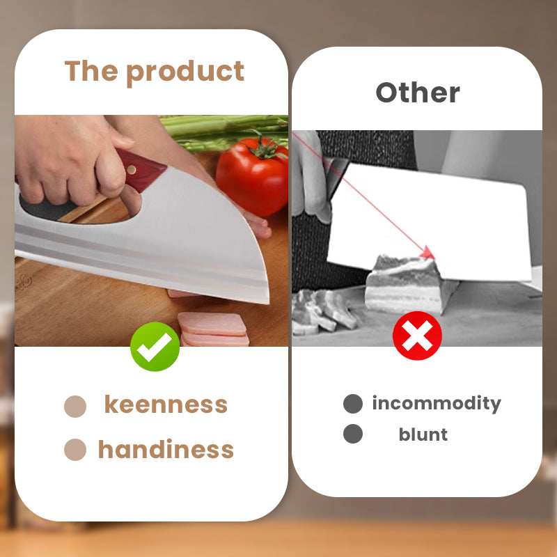 🔪Ergonomisch keukenmes met handvat aan de voorkant – snijdt moeiteloos groenten en vlees. Een doordacht cadeau voor de thuiskok. 🍅
