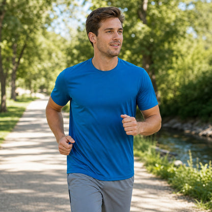 Men's Dry-Fit Athletic Crew Neck T-Shirts 10-Pack Mixed Color Set - Quick Dry Workout Tees