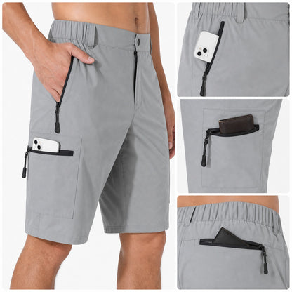 Men's Quick-Dry Hiking Cargo Shorts 8-Pack Mixed Color Set - Multi-Pocket Outdoor Shorts