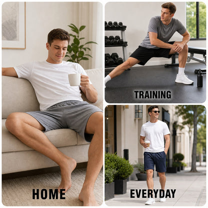Men's Cotton Jersey Lounge Shorts 8-Pack Mixed Color Set - Lightweight 9 Inch Inseam Casual Active Shorts