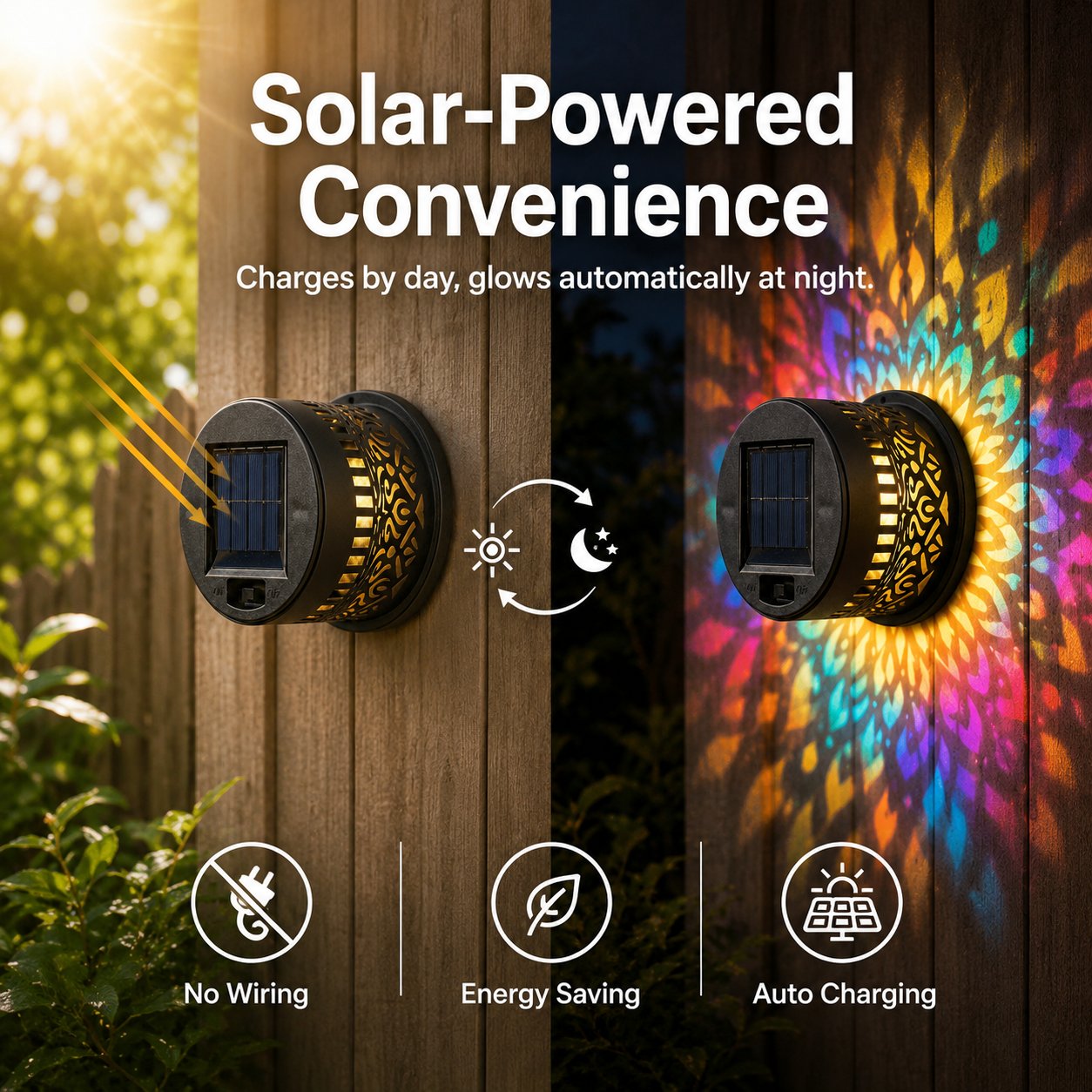 🎁2026 Nieuw binnen 50% KORTING💥🌞💡Solar Mandala wandlamp voor buiten, tuin, hekwerk, projectorlamp, terras, sfeervolle decoratie✨